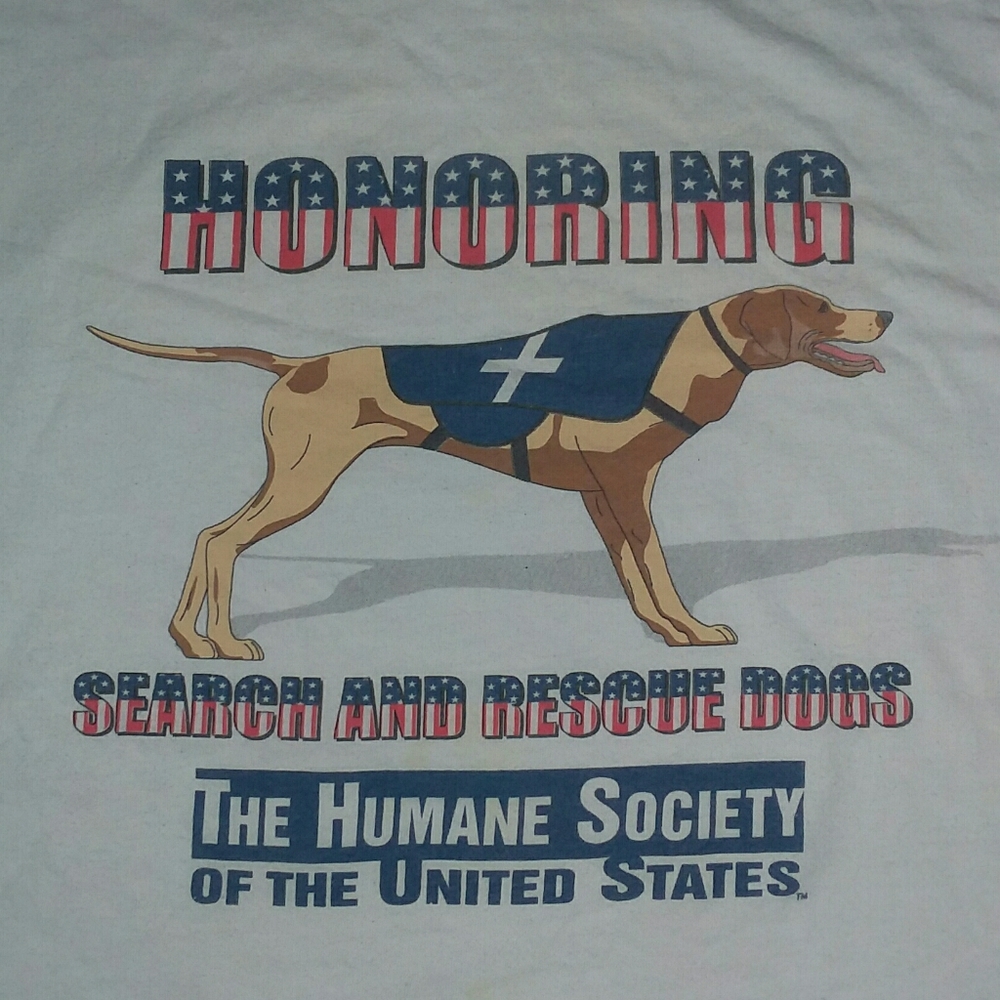 Vintage Humane Society Honor Rescue Dog t shirt Animal Print